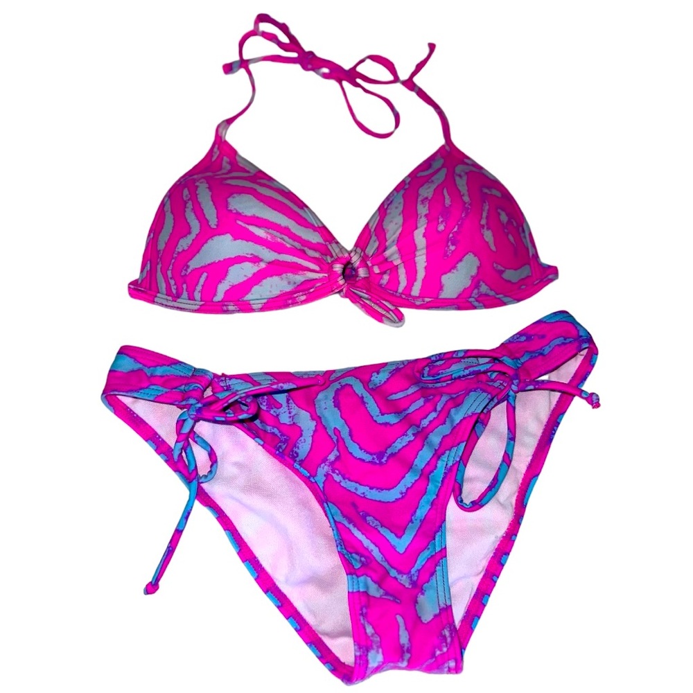 Cute Pink & Blue Bikini Set